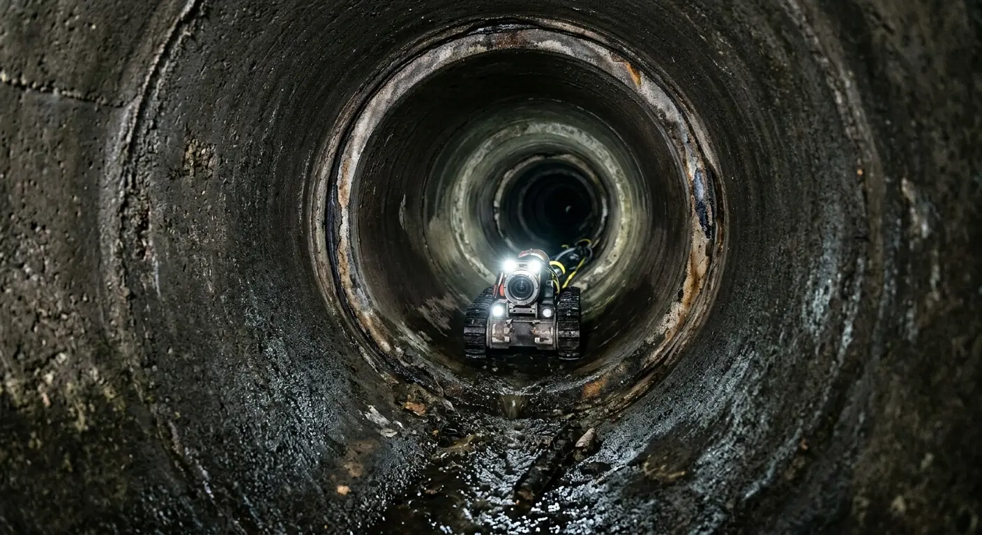 Robotic sewer camera inspecting pipe interior for Drain Snake Service in Homer